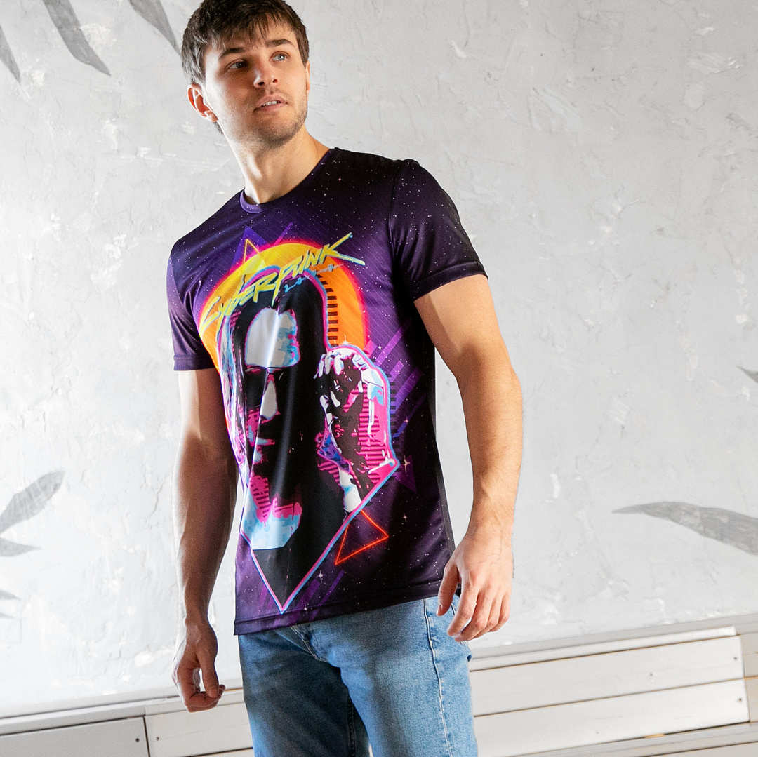 Мужская 3D футболка с принтом Киану Ривз Cyberpunk 2077 – реальное фото