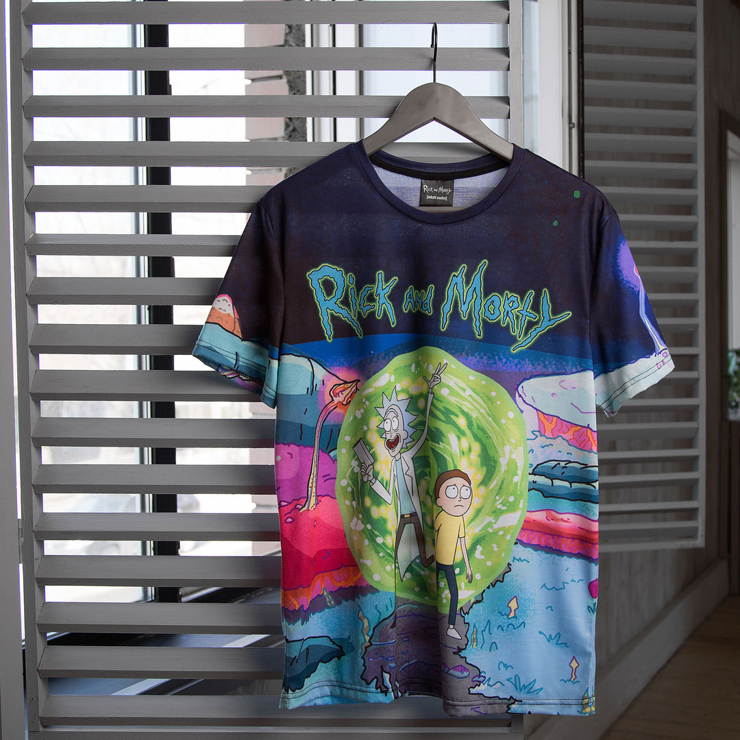 Мужская 3D футболка с принтом Путешествия Рик и Морти – реальное фото